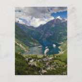 Het uitzicht van Noorwegen aan Geiranger van Briefkaart (Voorkant)