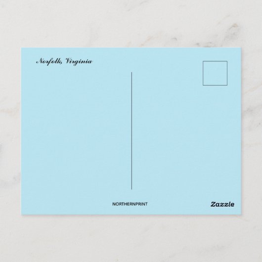 Het Uitzicht van Norfolk Virginia Briefkaart (Achterkant)
