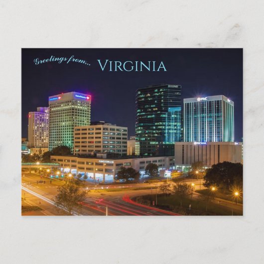 Het Uitzicht van Norfolk Virginia Briefkaart (Voorkant)