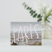 Het Uitzicht van Paris Hand Lettered Briefkaart (Staand voorkant)
