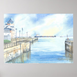 Het uitzicht van Portishead Marina Poster