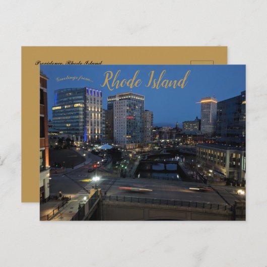 Het Uitzicht van Providence Rhode Island Briefkaart (Voorkant / Achterkant)