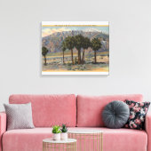 Het Uitzicht van San Jacinto Angel door Palm Trees Canvas Afdruk (Insitu (Woonkamer))
