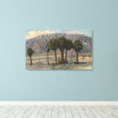 Het Uitzicht van San Jacinto Angel door Palm Trees Canvas Afdruk (Insitu (Houten vloer))