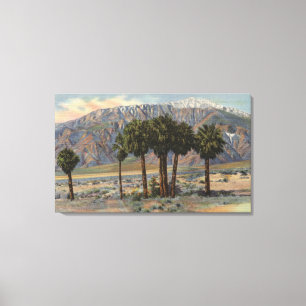 Het Uitzicht van San Jacinto Angel door Palm Trees Canvas Afdruk