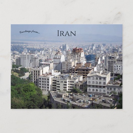 Het Uitzicht van Teheran Iran Briefkaart (Voorkant)