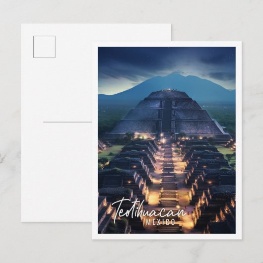 Het uitzicht van Teotihuacan Briefkaart (Voorkant / Achterkant)
