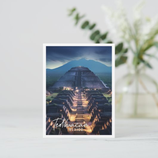 Het uitzicht van Teotihuacan Briefkaart (Staand voorkant)
