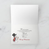 Het uitzicht-Venster van de sneeuwman - Kerstmis - Feestdagen Kaart (Binnen)