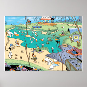 Het Uitzicht Zwemvogels Oog Poster