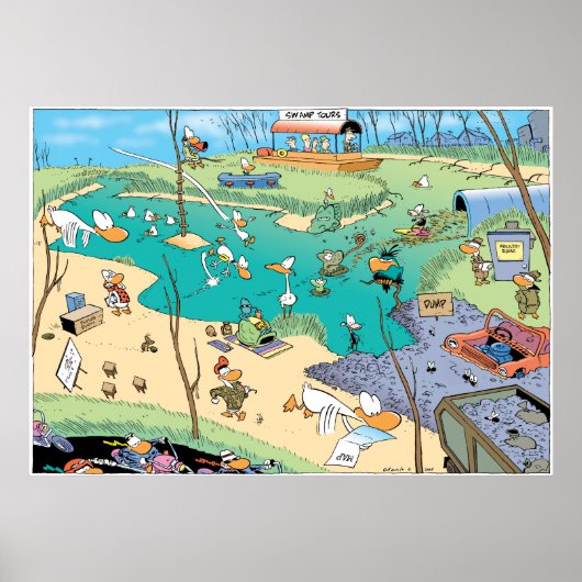 Het Uitzicht Zwemvogels Oog Poster (Voorkant)