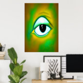 Het uitziende oog | AI Art Poster (Thuiskantoor)