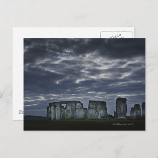 het UK, Stonehenge, Schilderachtig uitzicht bij Briefkaart (Voorkant / Achterkant)