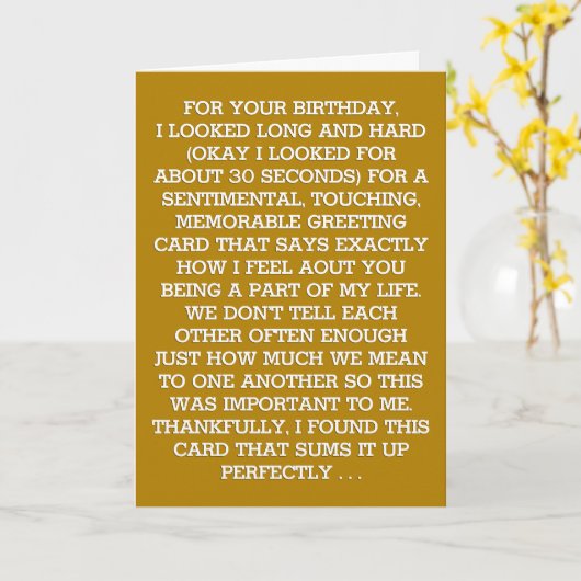 Het ultieme sentimental Birthday Message (Scotch) Kaart (Gele Bloem)