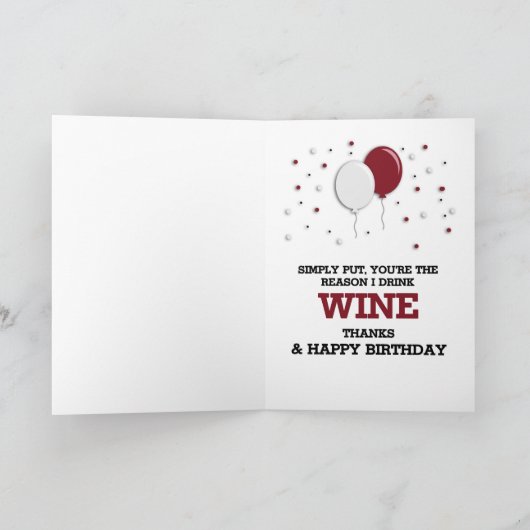 Het ultieme sentimental Birthday Message (wijn) Kaart (Binnen)