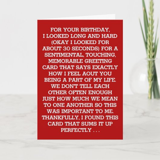 Het ultieme sentimental Birthday Message (Wodka) Kaart (Voorkant)