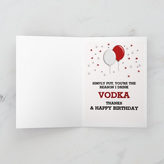 Het ultieme sentimental Birthday Message (Wodka) Kaart (Binnen)