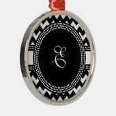 Het ultra Elegante Zwart-witte Monogram van de Metalen Ornament (Rechts)