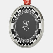 Het ultra Elegante Zwart-witte Monogram van de Metalen Ornament (Links)