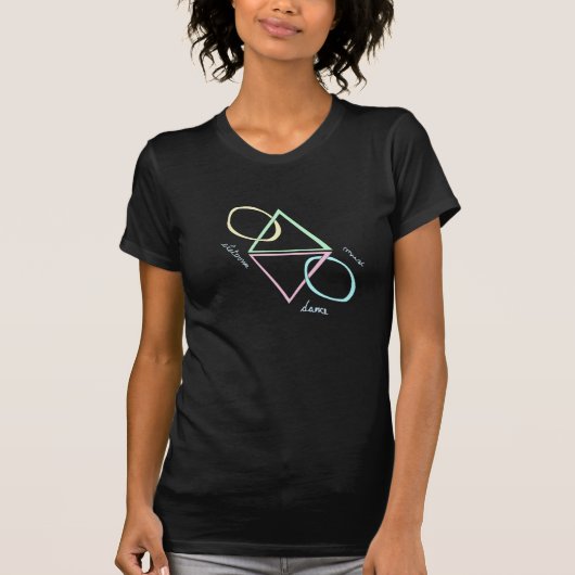Het unieke EDM-ontwerp, "geketend door muziek" T-shirt (Voorkant)