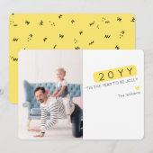 Het unieke Nieuwjaar van Editable van de Kleur Feestdagenkaart (Voorkant / Achterkant)