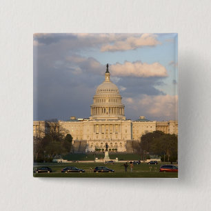 Het United States Capitol Building in Vierkante Button 5,1 Cm