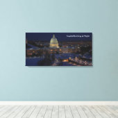 Het United States Capitol Building 's nachts Canvas Afdruk (Insitu (Houten vloer))