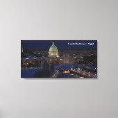 Het United States Capitol Building 's nachts Canvas Afdruk (Voorkant)