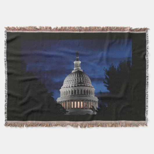 Het United States Capitol Building 's nachts Deken (Voorkant)
