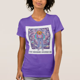 Het Universum Aanbidt Mij Hond T-shirt