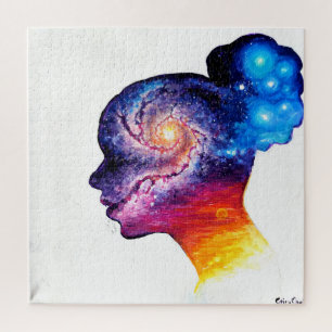 Het universum in haar hoofd legpuzzel