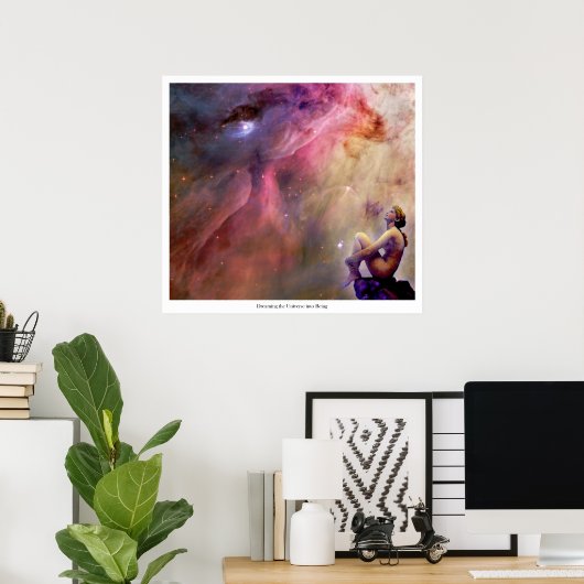 Het universum in zijn dromen poster (Thuiskantoor)