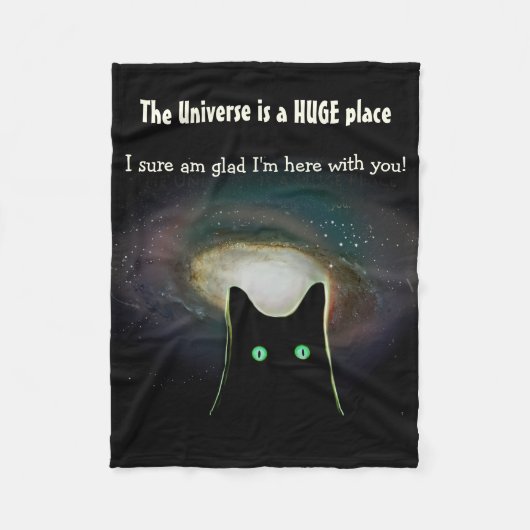 Het universum is een HUGE Place ~ Black Cat Throw Fleece Deken (Voorkant)