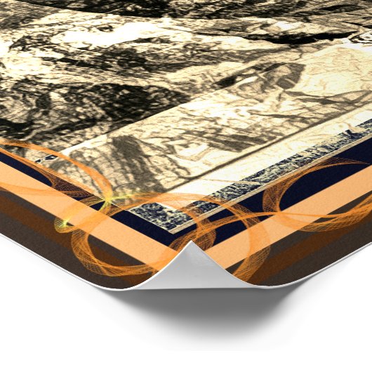 Het universum is een Poster met boomsepia (Hoek)