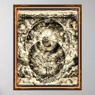 Het universum is een Poster met boomsepia