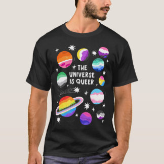 Het Universum Is Queer Planeten Regenboog Lgbt T-shirt