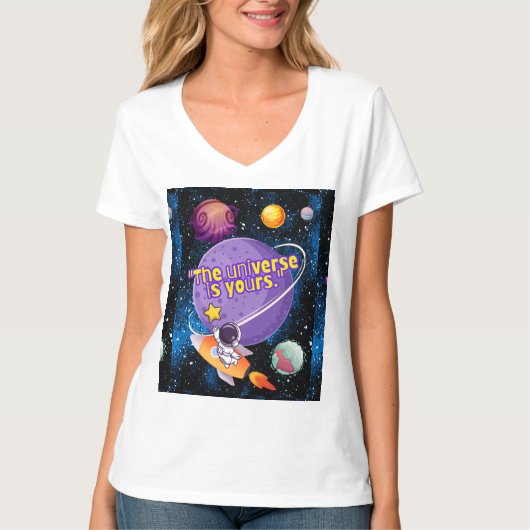 HET UNIVERSUM IS VAN JOU T-SHIRT (Voorkant)