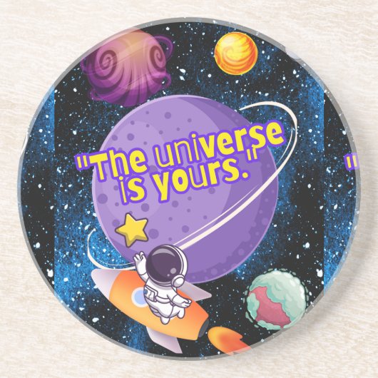 HET UNIVERSUM IS VAN JOU ZANDSTEEN ONDERZETTER (Voorkant)