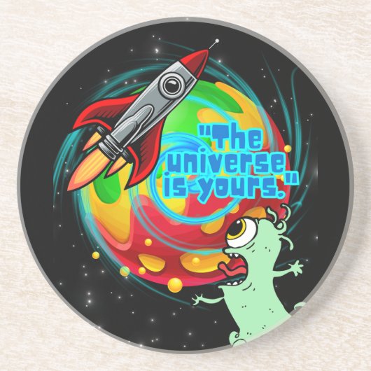 HET UNIVERSUM IS VAN JOU ZANDSTEEN ONDERZETTER (Voorkant)