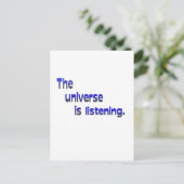 Het universum luistert briefkaart (Staand voorkant)