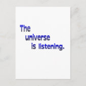 Het universum luistert briefkaart (Voorkant)
