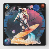 Het universum ontdekken vierkante klok (Voorkant)