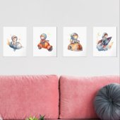 Het universum van de kleine astronaut muurkunst sets (Woonkamer)
