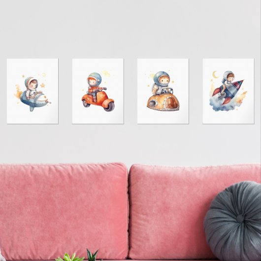 Het universum van de kleine astronaut muurkunst sets (Woonkamer)