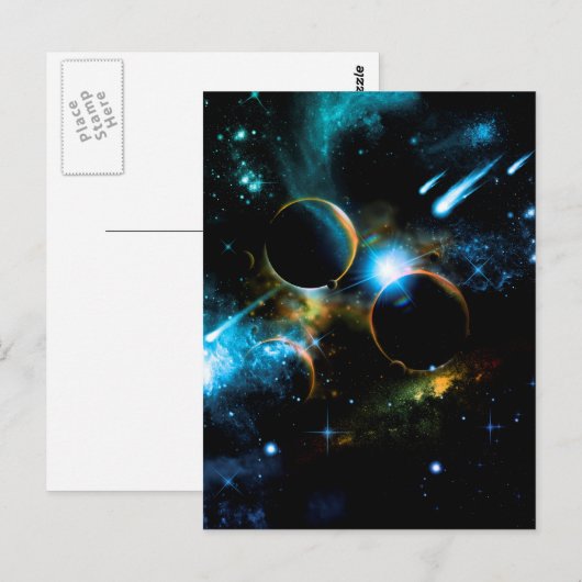 Het universum van planeten briefkaart (Voorkant / Achterkant)