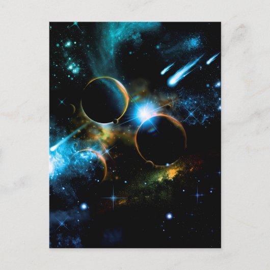 Het universum van planeten briefkaart (Voorkant)