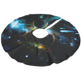 Het universum van planeten imitatie linnen kerstboom kleed (Gekanteld)