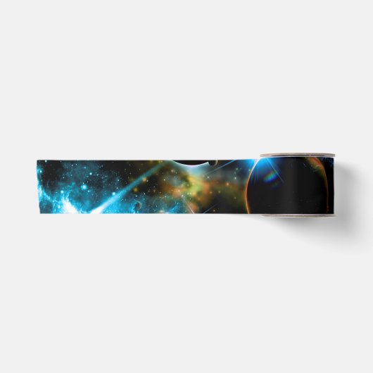 Het universum van planeten satijnen lint (Voorkant)