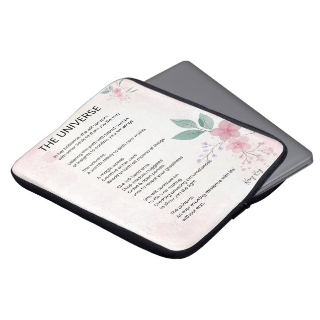 Het Universum - Verheffende Empowerment Gedicht Laptop Sleeve (Voorkant top)