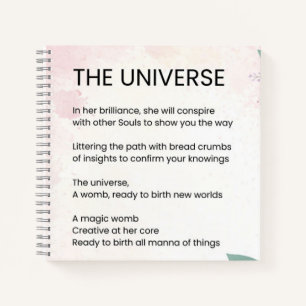 Het Universum - Verheffende Empowerment Gedicht Notitieboek
